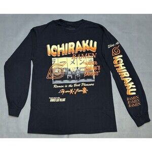 Naruto Shippuden Shirt Men Medium Long Sleeve - Ichiraku Ramen Shop Counter Logo
